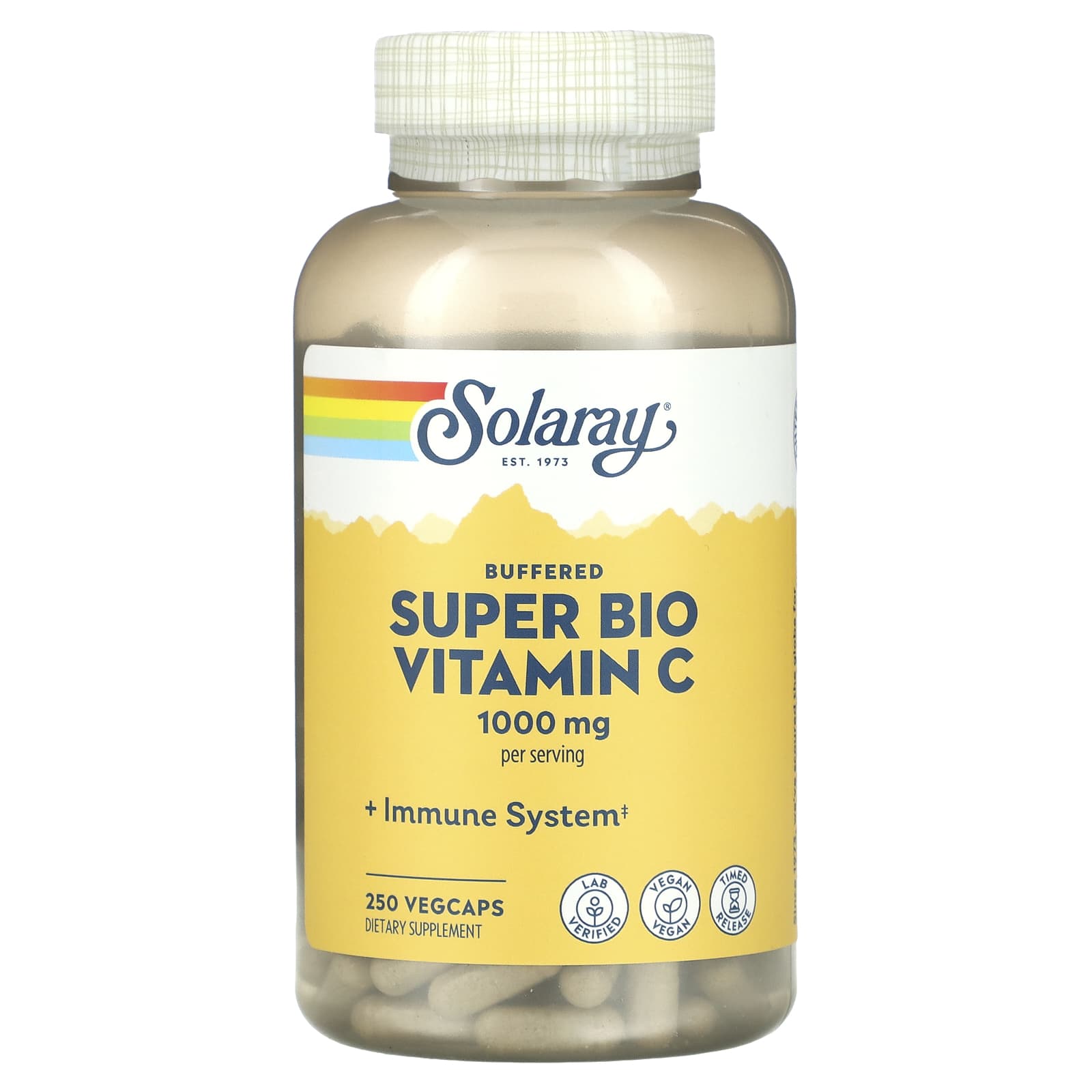 Solaray, Buffered Super Bio Vitamin C, 250 VegCaps UPC 076280044614 | HiLife Vitamins