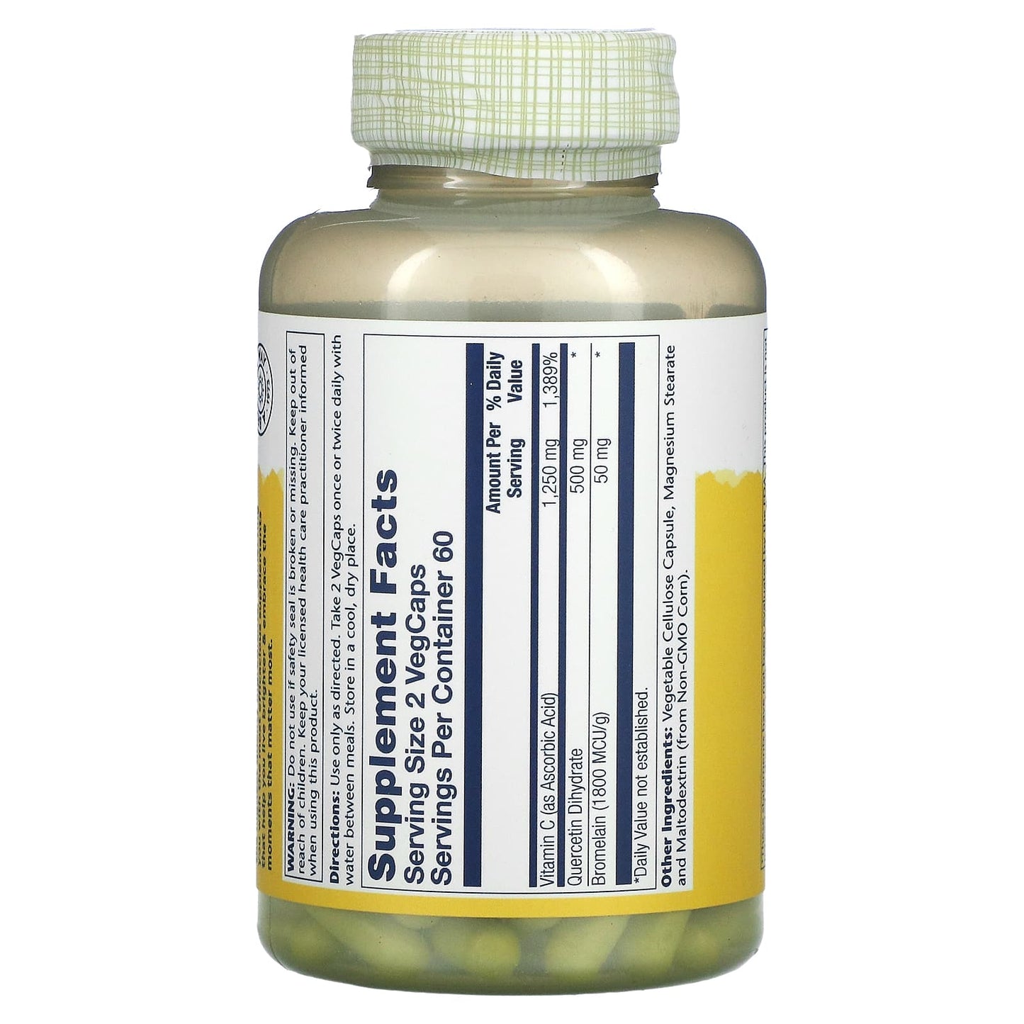 Solaray, Quercetin, Bromelain & Vitamin C, 120 VegCaps UPC 076280044676 | HiLife Vitamins