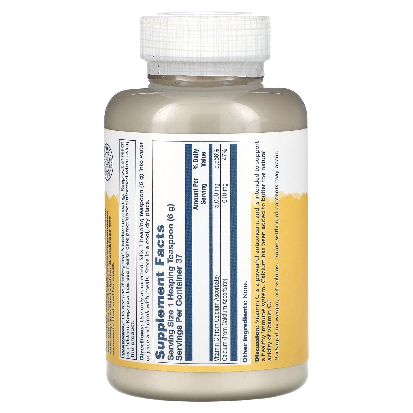 Solaray, Buffered Vitamin C Powder 5,000 mg, 8 Oz UPC 076280044973 | HiLife Vitamins