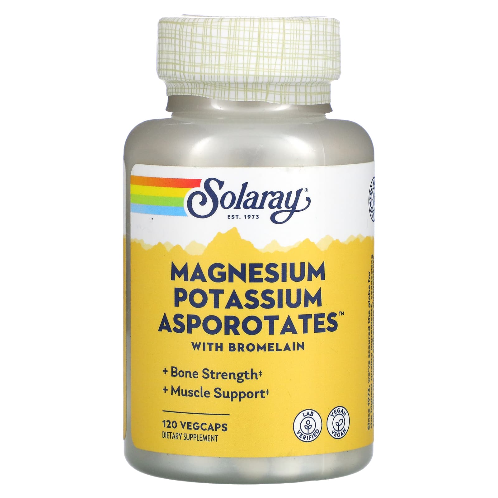 Solaray, Magnesium Potassium Asporotates 300/40 mg, 120 VegCaps UPC 076280045178 | HiLife Vitamins