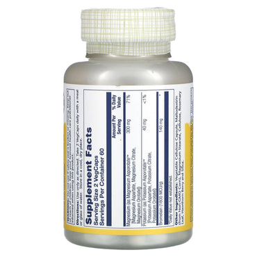 Solaray, Magnesium Potassium Asporotates 300/40 mg, 120 VegCaps UPC 076280045178 | HiLife Vitamins