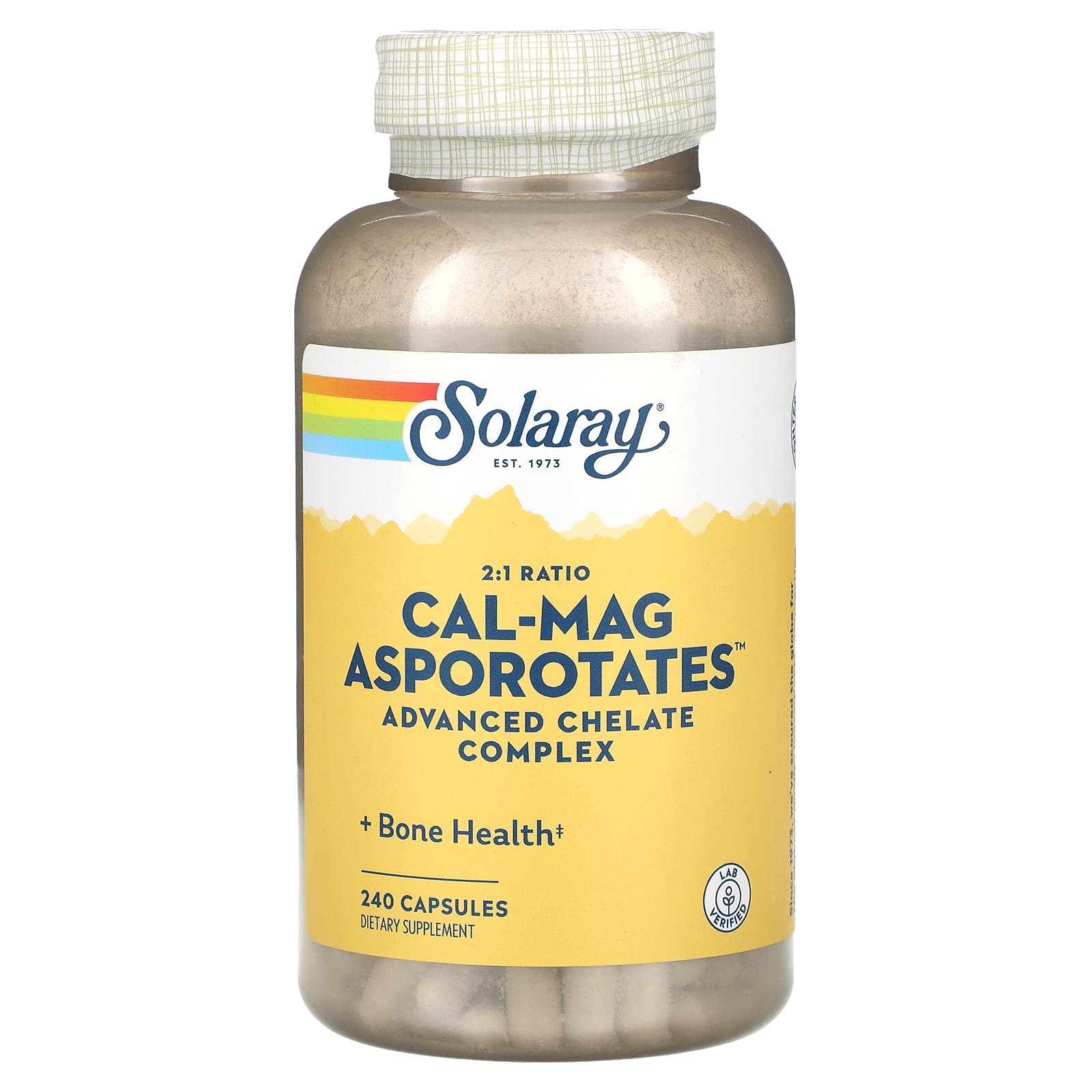 Solaray, 2:1 Ratio Cal-Mag Asporotates, 240 Capsules UPC 076280045222 | HiLife Vitamins