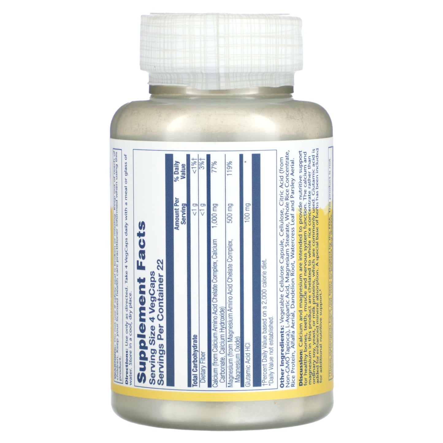 Solaray, Enhanced Absorption Calcium Magnesium, 90 VegCaps UPC 076280045307 | HiLife Vitamins