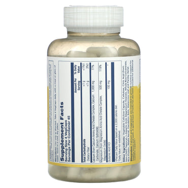 Solaray, Cal And Mag 1000/500 mg, 180 VegCaps UPC 076280045314 | HiLife Vitamins