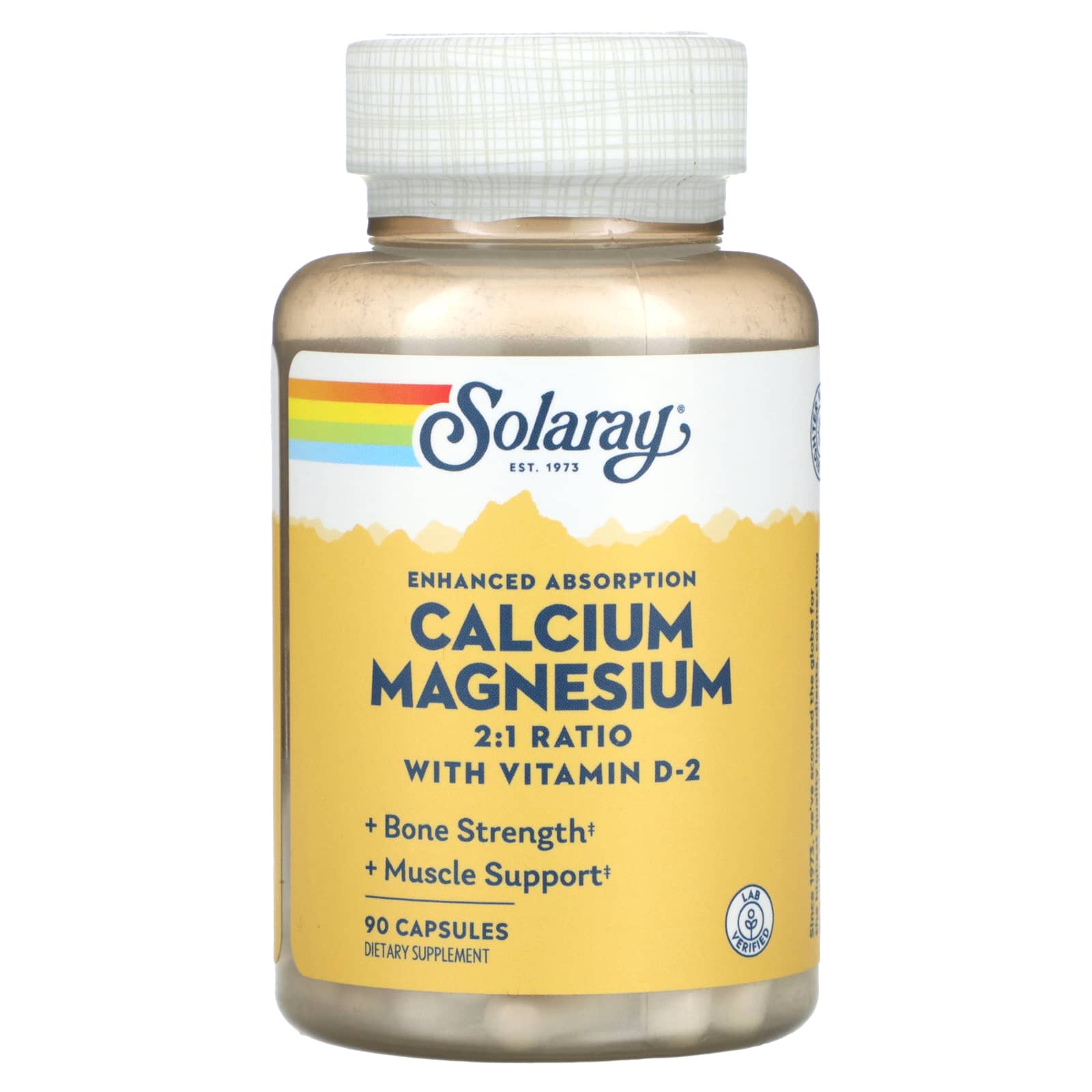 Solaray, Enhanced Absorption, Calcium Magnesium, 90 Capsules UPC 076280045345 | HiLife Vitamins