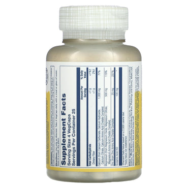 Solaray, Calcium Magnesium Zinc, 100 VegCaps UPC 076280045604 | HiLife Vitamins