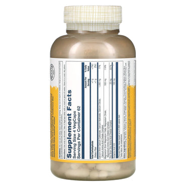 Solaray, Calcium Magnesium Zinc, 250 VegCaps UPC 076280045611 | HiLife Vitamins
