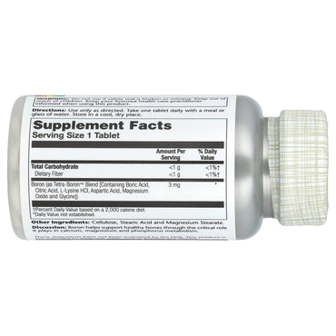 Solaray, Tetra-Boron, 3 mg, 100 Tablets UPC 076280045789 | HiLife Vitamins