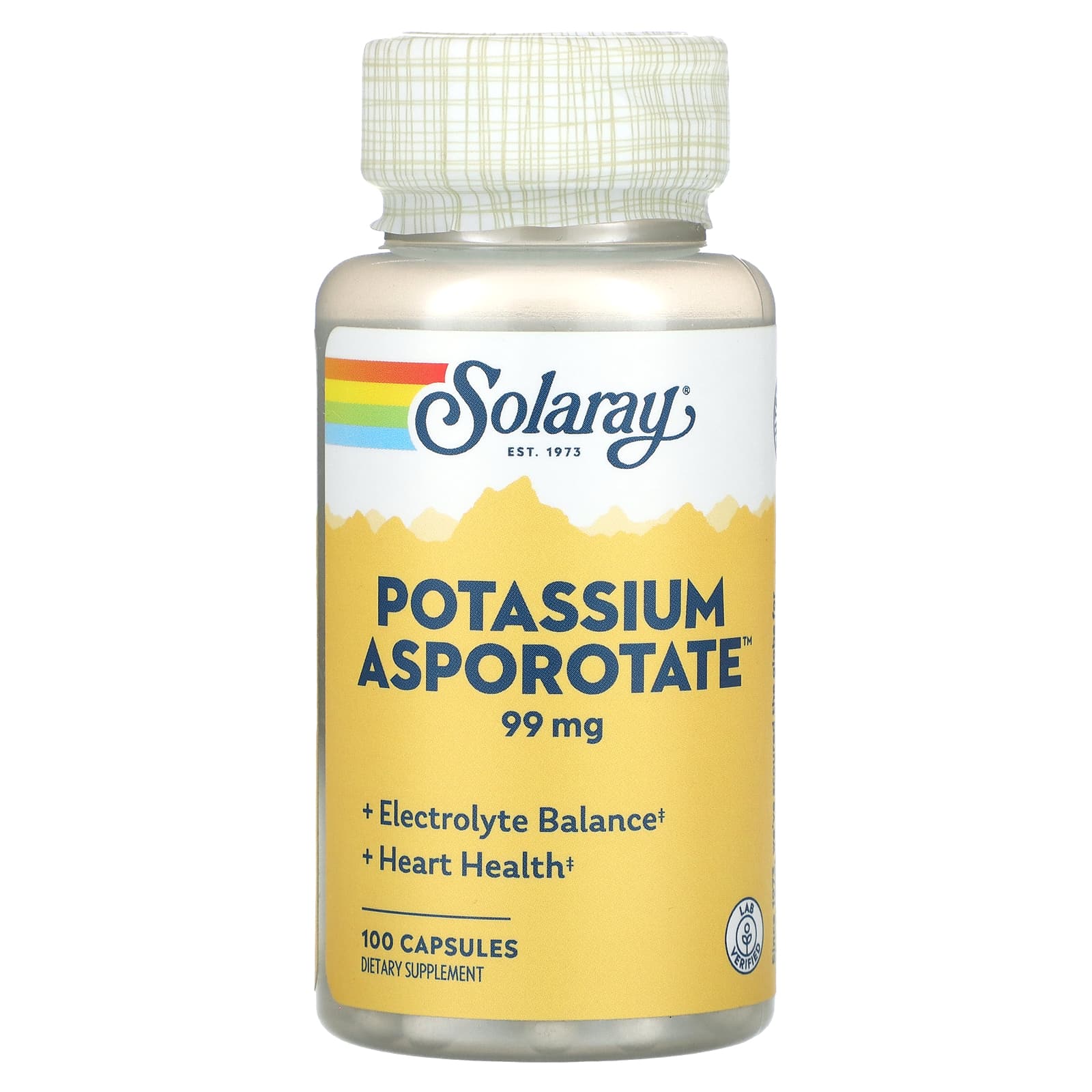 Solaray, Potassium Asporotate, 99 mg, 100 Capsules UPC 076280046601 | HiLife Vitamins