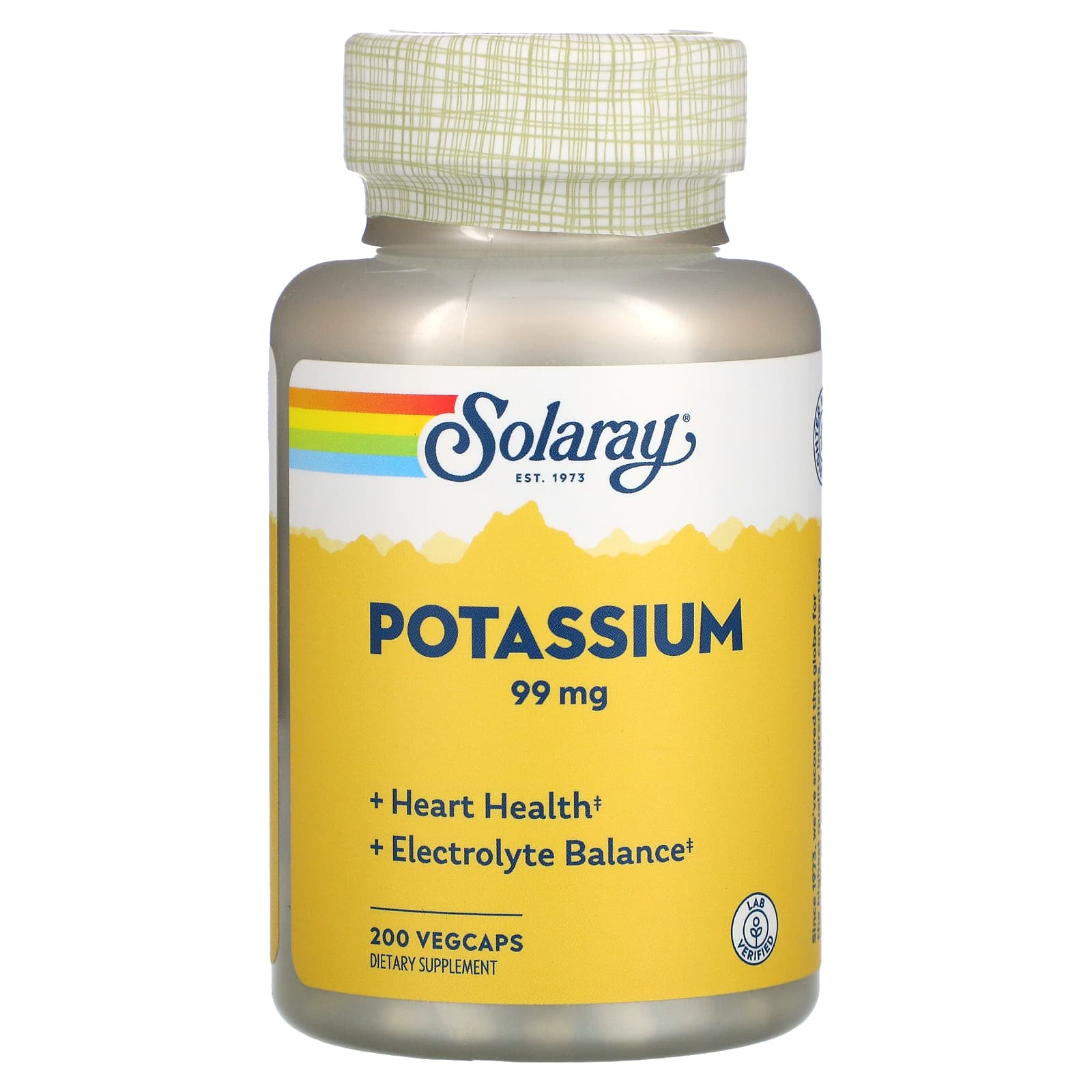 Solaray, Potassium-99 mg, 200 VegCaps UPC 076280046717 | HiLife Vitamins