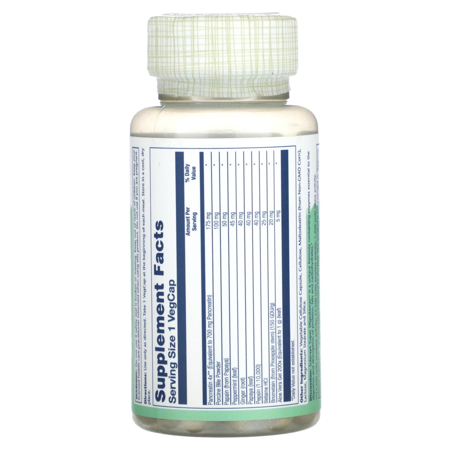 Solaray, Super Digest Away, 60 VegCaps UPC 076280048001 | HiLife Vitamins
