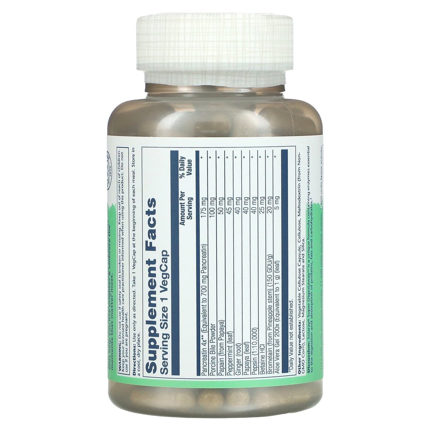 Solaray, Super Digestaway, Digestive Enzyme Blend, 180 VegCaps UPC 076280048025 | HiLife Vitamins