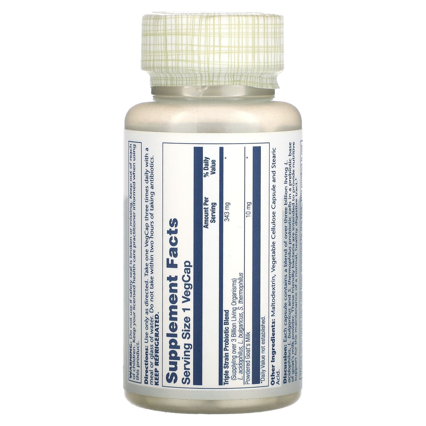 Solaray, Freeze Dried Acidophilus & Prebiotic Goat’s Milk, 3 Billion, 50 VegCaps UPC 076280048209 | HiLife Vitamins