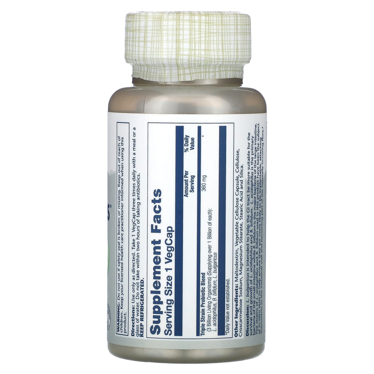 Solaray, Freeze Dried Multidophilus Probiotic, 3 Billion CFU, 100 VegCaps UPC 076280048308 | HiLife Vitamins