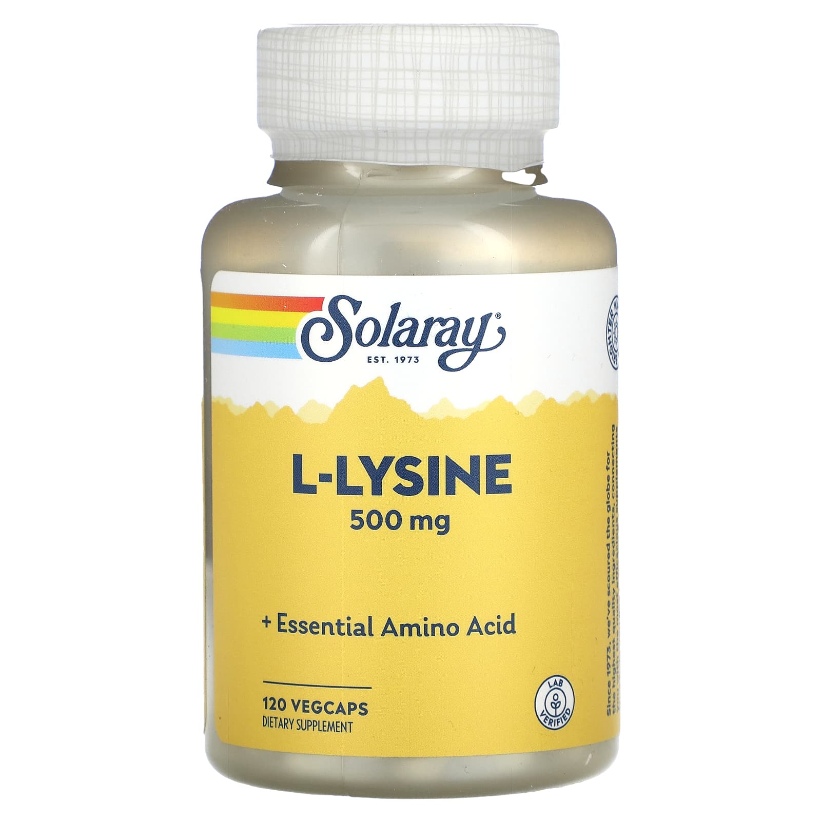 Solaray, L-Lysine Free Form 500 mg, 120 VegCaps UPC 076280049411 | HiLife Vitamins
