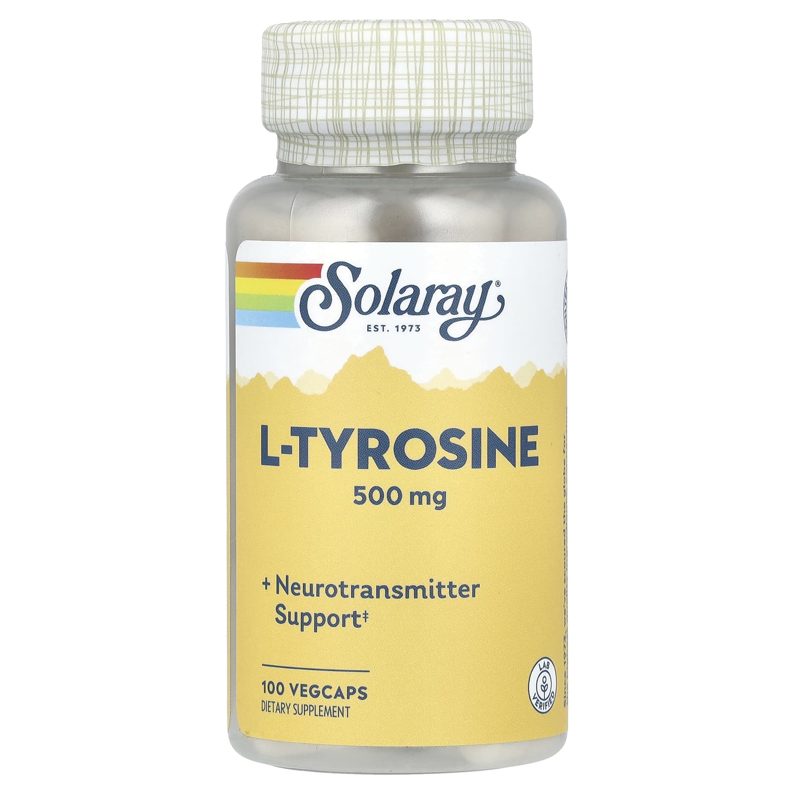 Solaray, L-Tyrosine, 500 mg, 100 Vegetarian Capsules UPC 076280049916 | HiLife Vitamins