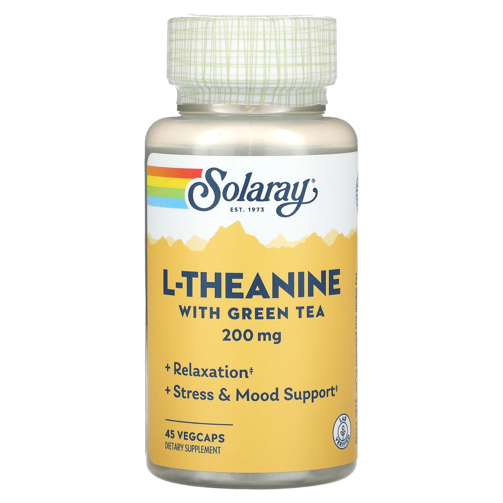 Solaray, L-Theanine With Green Tea, 200 mg, 45 VegCaps UPC 076280049923 | HiLife Vitamins