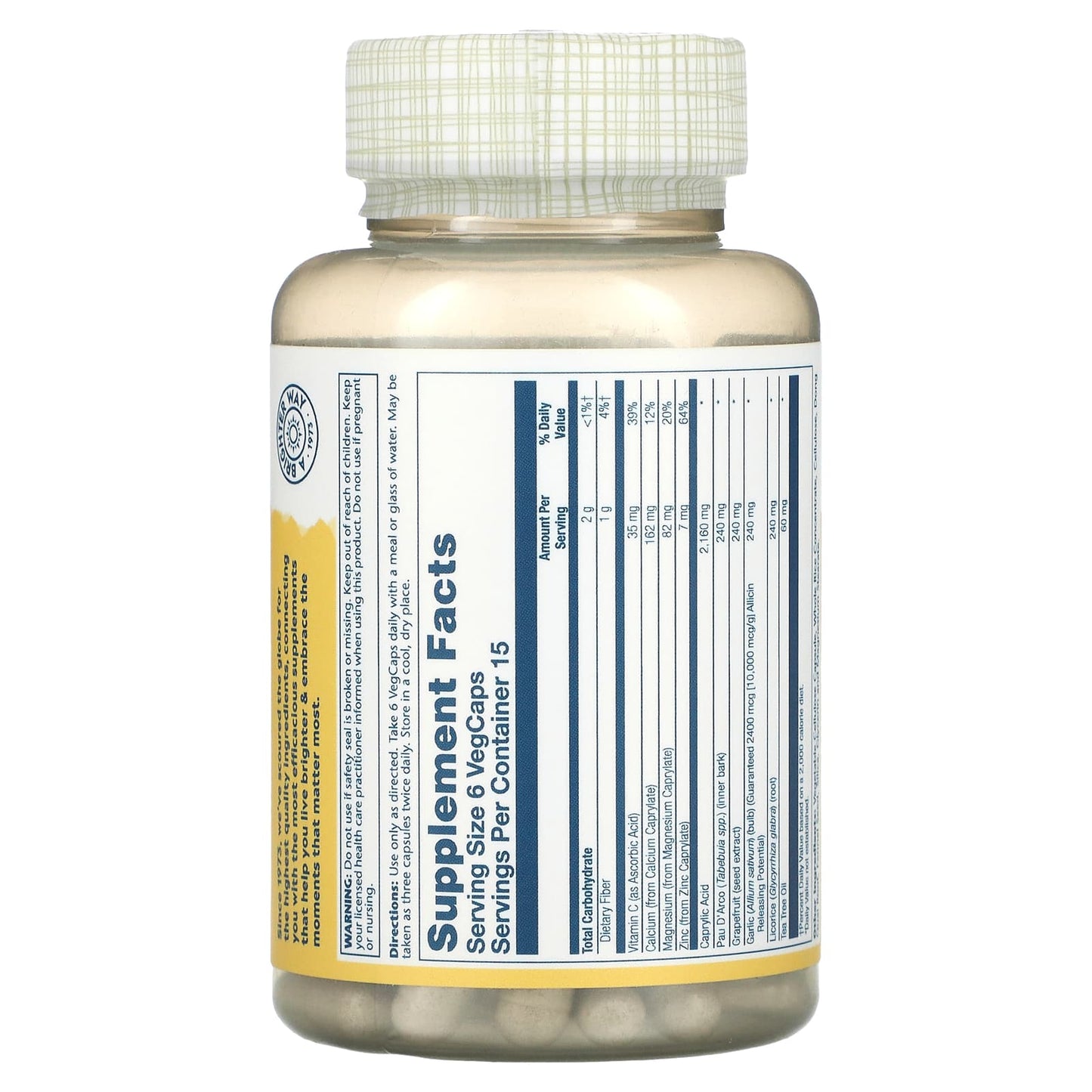 Solaray, Yeast-Cleanse, 90 VegCaps UPC 076280081329 | HiLife Vitamins