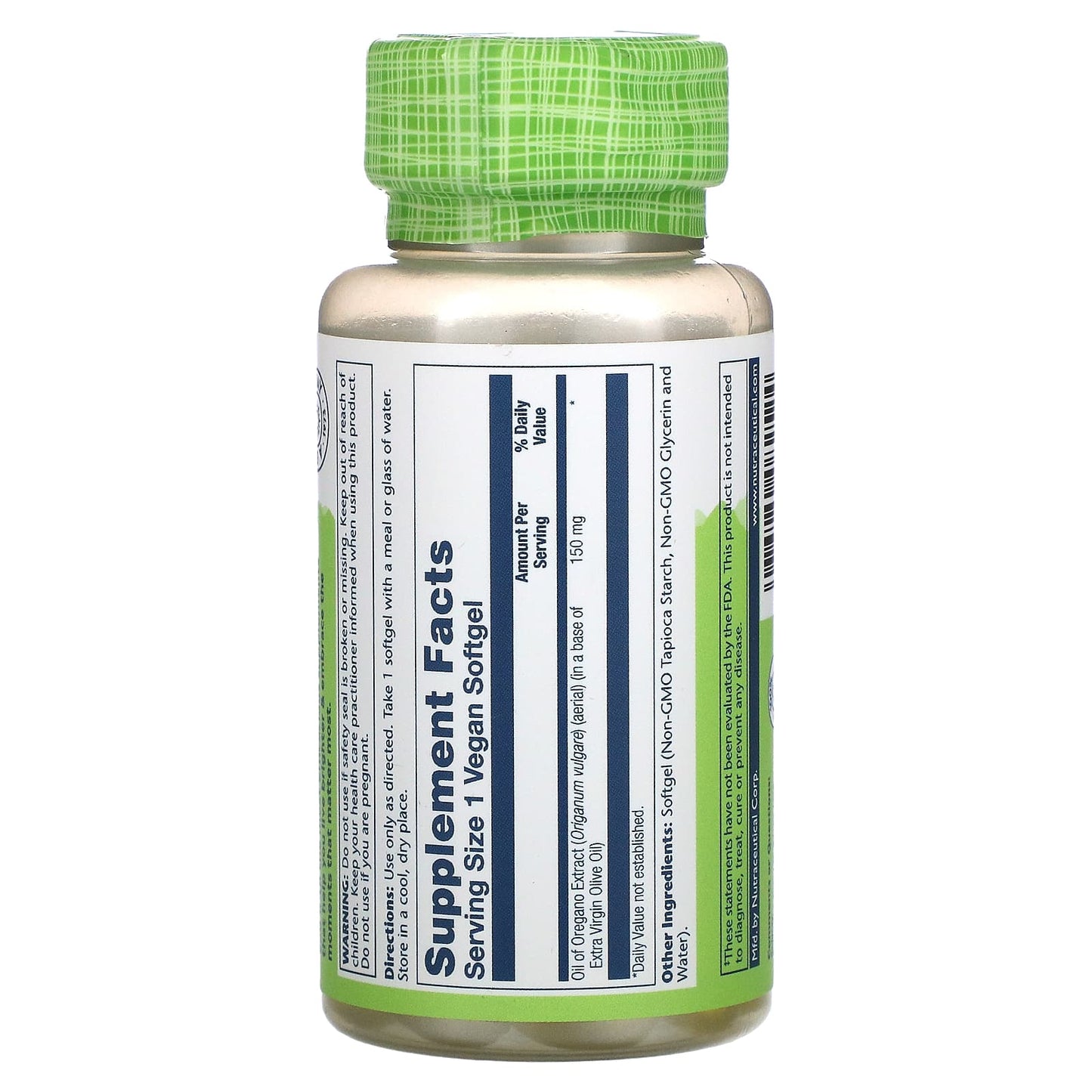 Solaray, Oregano Oil 150 mg, 60 Softgels UPC 076280082524 | HiLife Vitamins