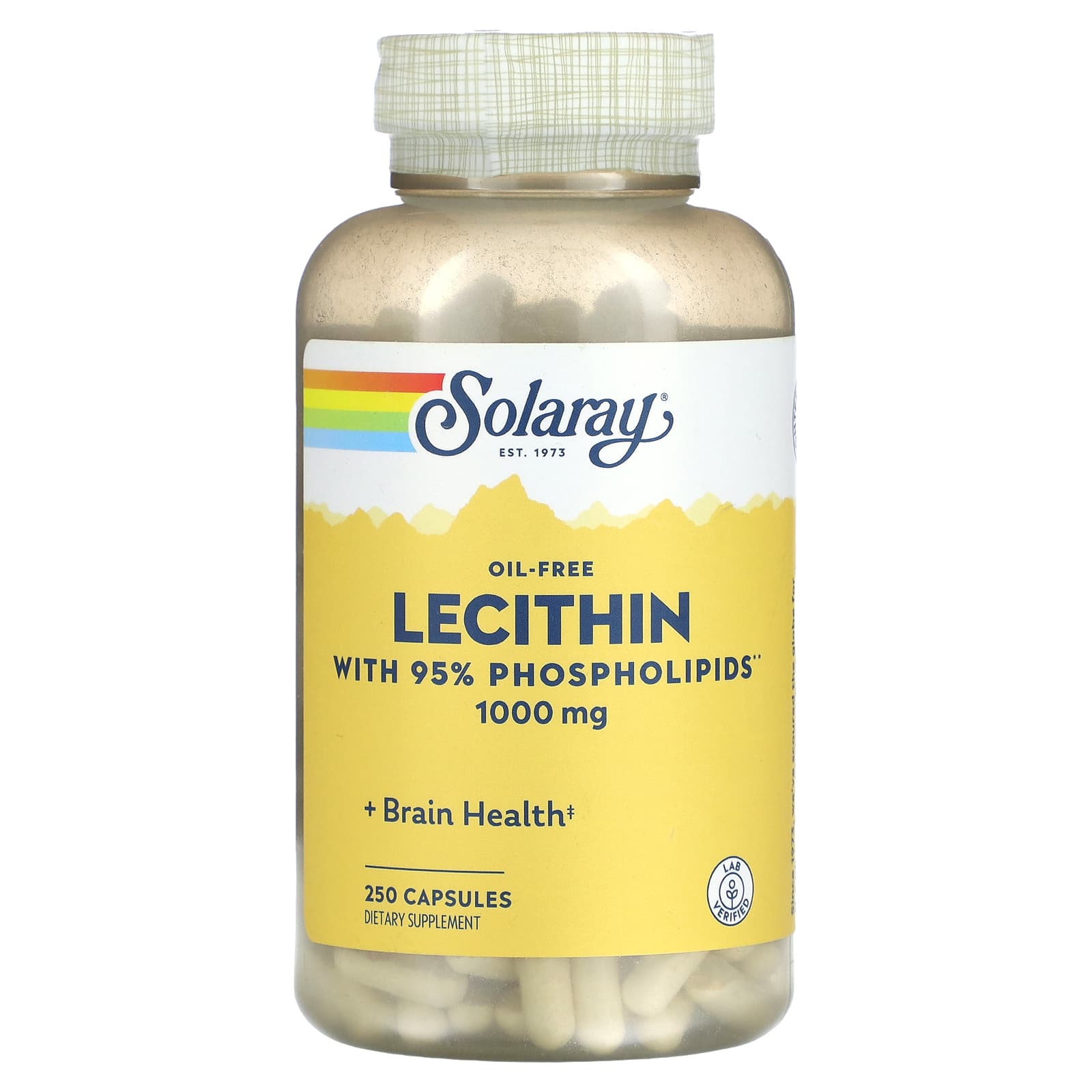 Solaray, Lecithin, Oil Free, 500 mg, 250 Capsules UPC 076280083019 | HiLife Vitamins