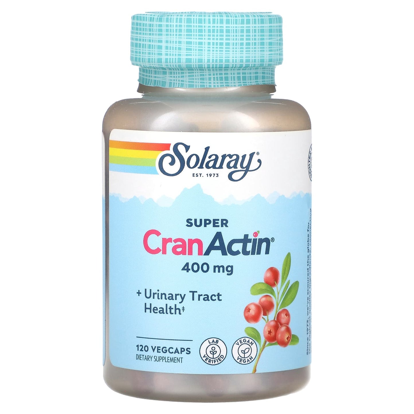 Solaray, Super CranActin with Herbal Support Blend, 400 mg, 120 VegCaps UPC 076280084337 | HiLife Vitamins