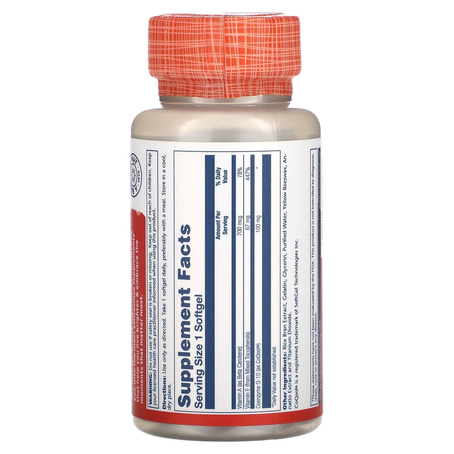 Solaray, Bio COQ-10, 100 mg, 30 Softgels UPC 076280090109 | HiLife Vitamins