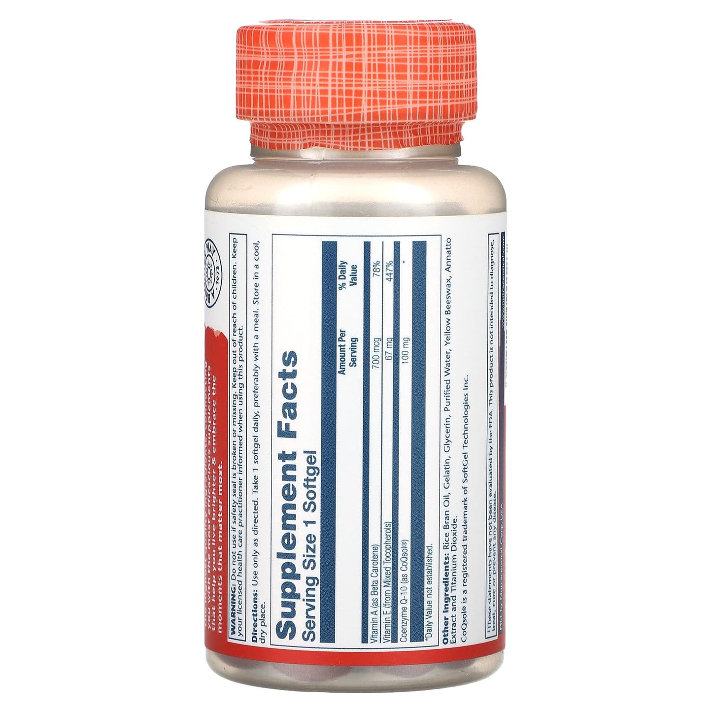 Solaray, Bio COQ-10, Enhanced Absorption , 100 mg, 60 Softgels UPC 076280090123 | HiLife Vitamins