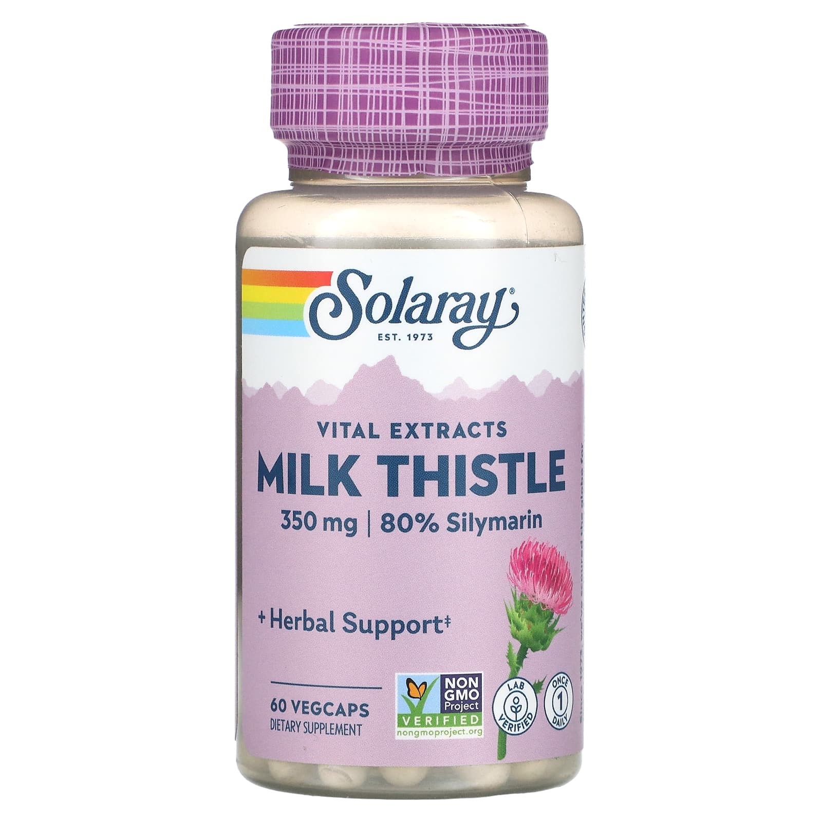 Solaray, Milk Thistle 1 Daily 350 mg, 60 VegCaps UPC 076280106794 | HiLife Vitamins
