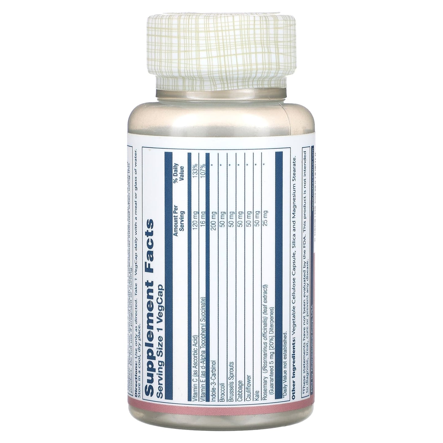 Solaray, Indole-3 Supreme, 200 mg, 30 VegCaps UPC 076280107098 | HiLife Vitamins