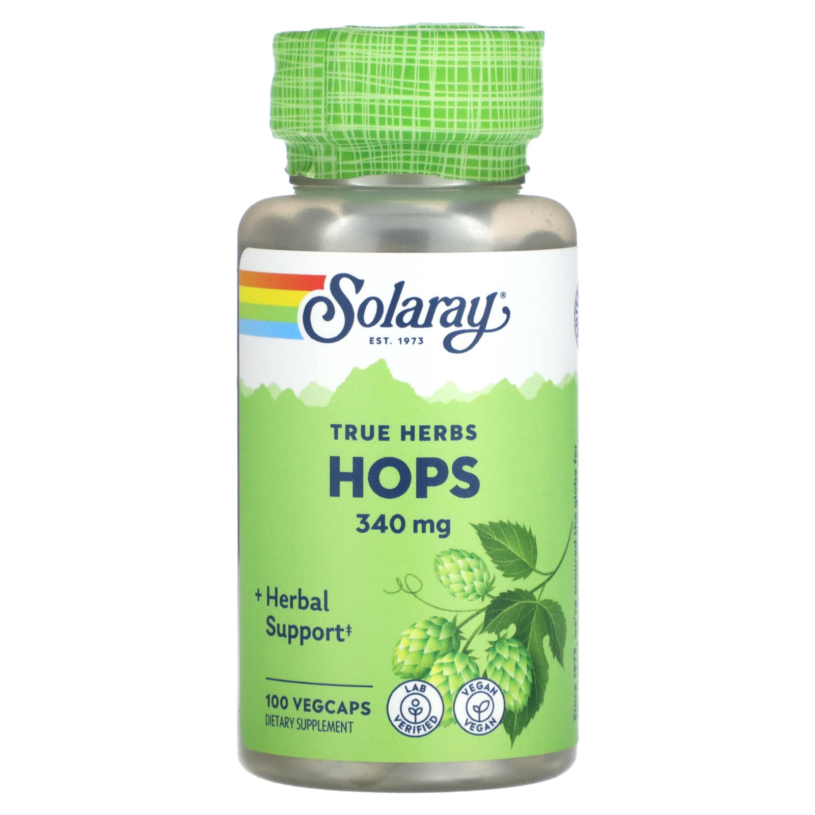 Solaray, True Herbs, HOPS, 340 mg, 100 VegCaps UPC 076280113303 | HiLife Vitamins