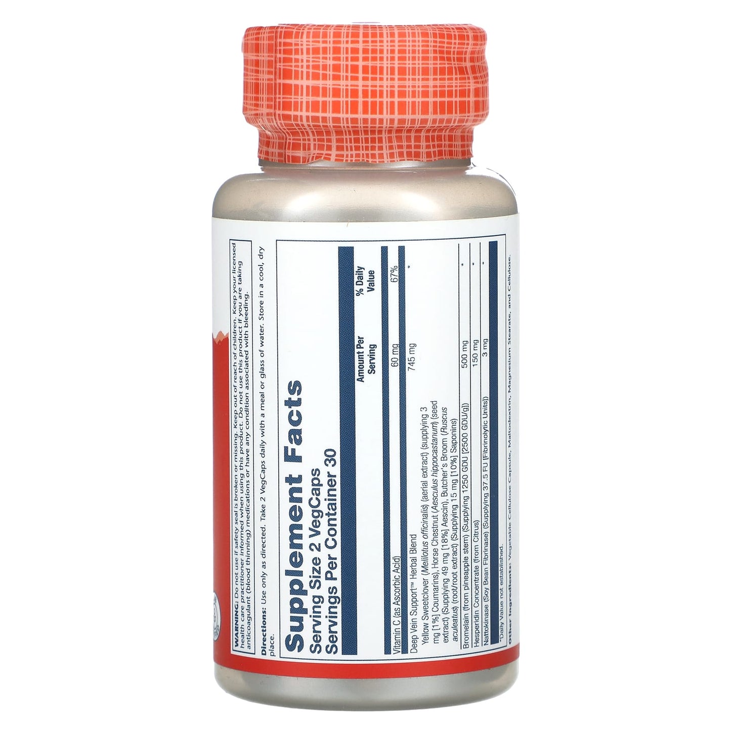 Solaray, Deep Vein Support, 60 Vegetarian Capsules UPC 076280117523 | HiLife Vitamins