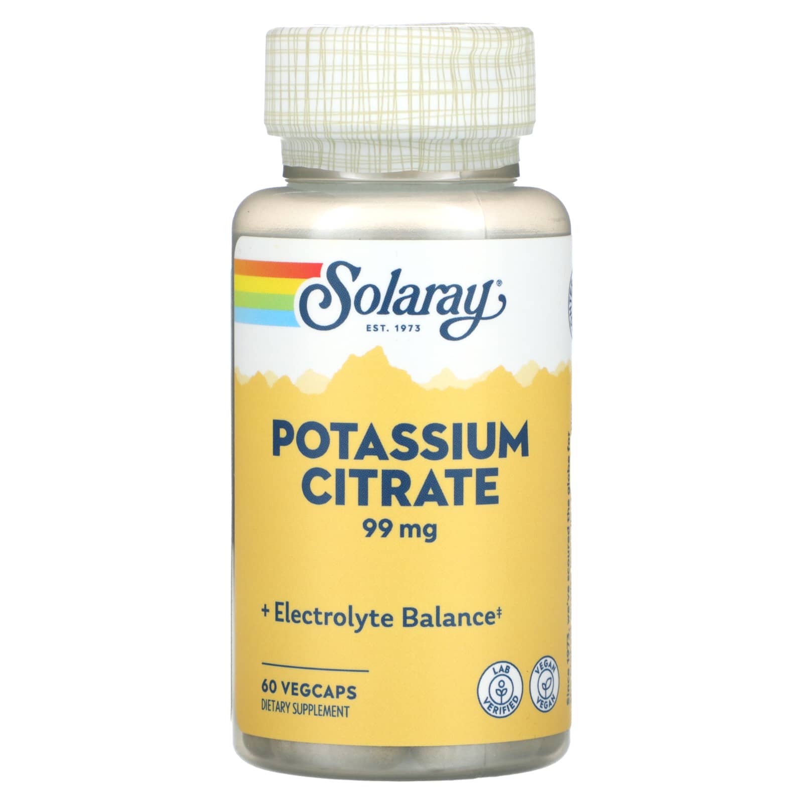 Solaray, Potassium Citrate , 99 mg, 60 VegCaps UPC 076280121094 | HiLife Vitamins