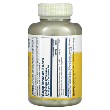 Solaray, Magnesium Asporotate 400 mg, 180 VegCaps UPC 076280132236 | HiLife Vitamins