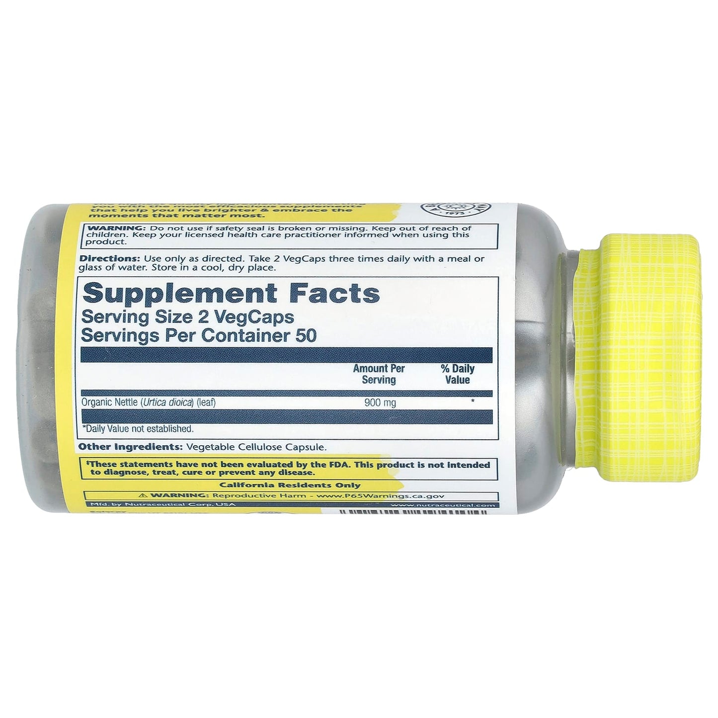 Solaray, Nettle Leaves 450 mg, 100 VegCaps UPC 076280194104 | HiLife Vitamins
