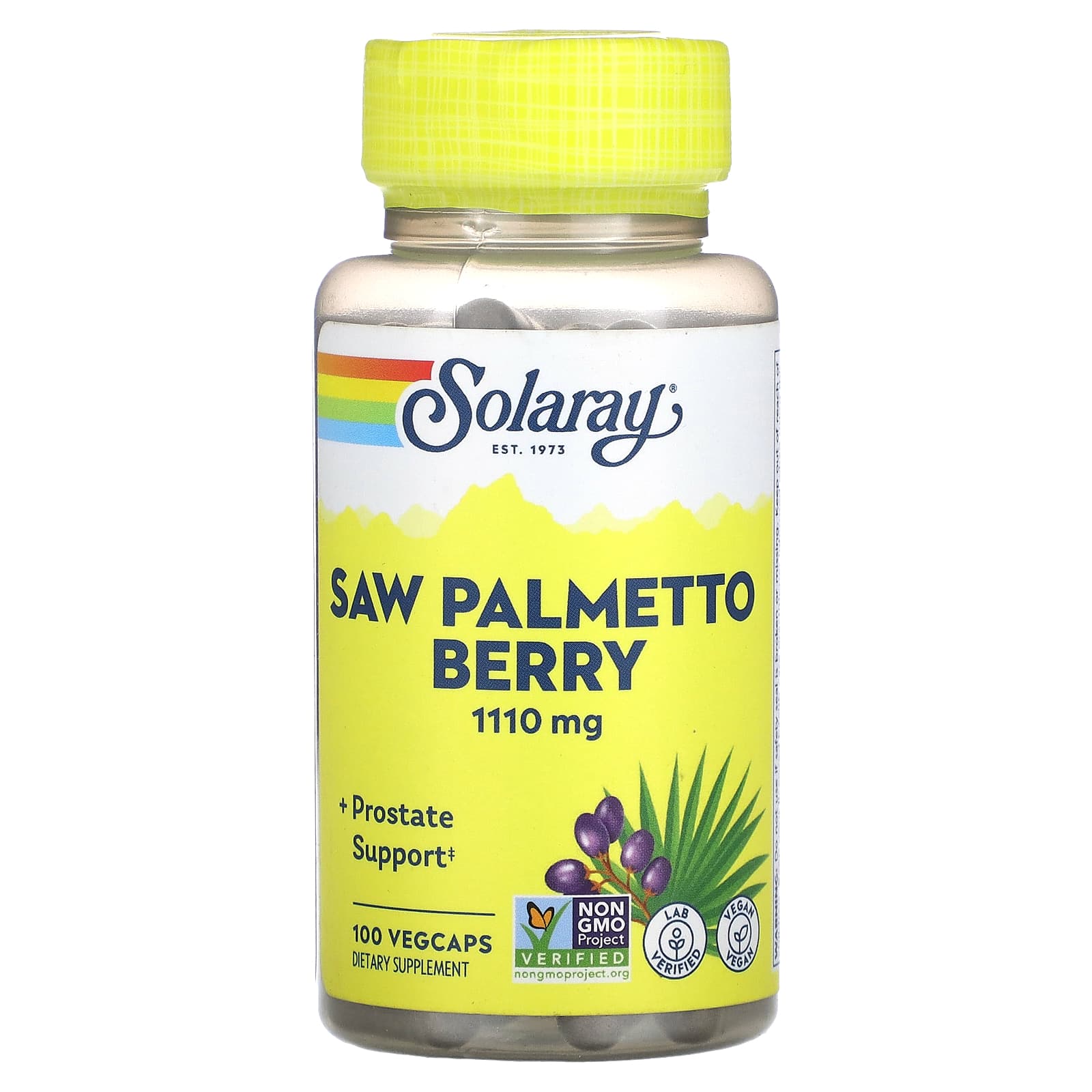 Solaray, Saw Palmetto 555mg, 100 VegCaps UPC 076280195507 | HiLife Vitamins