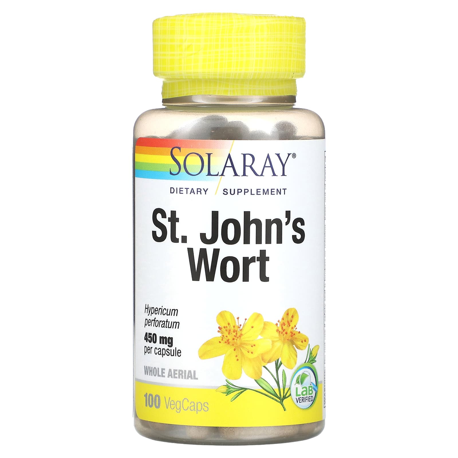 Solaray, St. John's Wort, 100 VegCaps UPC 076280195538 | HiLife Vitamins