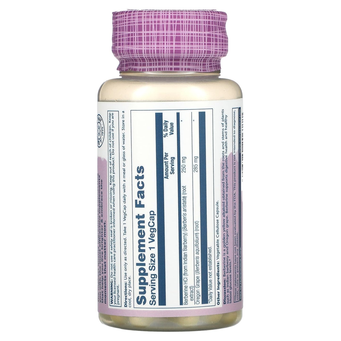 Solaray, Berberine Special Formula, 60 VegCaps UPC 076280206777 | HiLife Vitamins