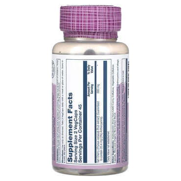 Solaray, Vital Extracts, Tart Cherry, Triple Strength, 340 mg, 90 VegCaps UPC 076280223149 | HiLife Vitamins
