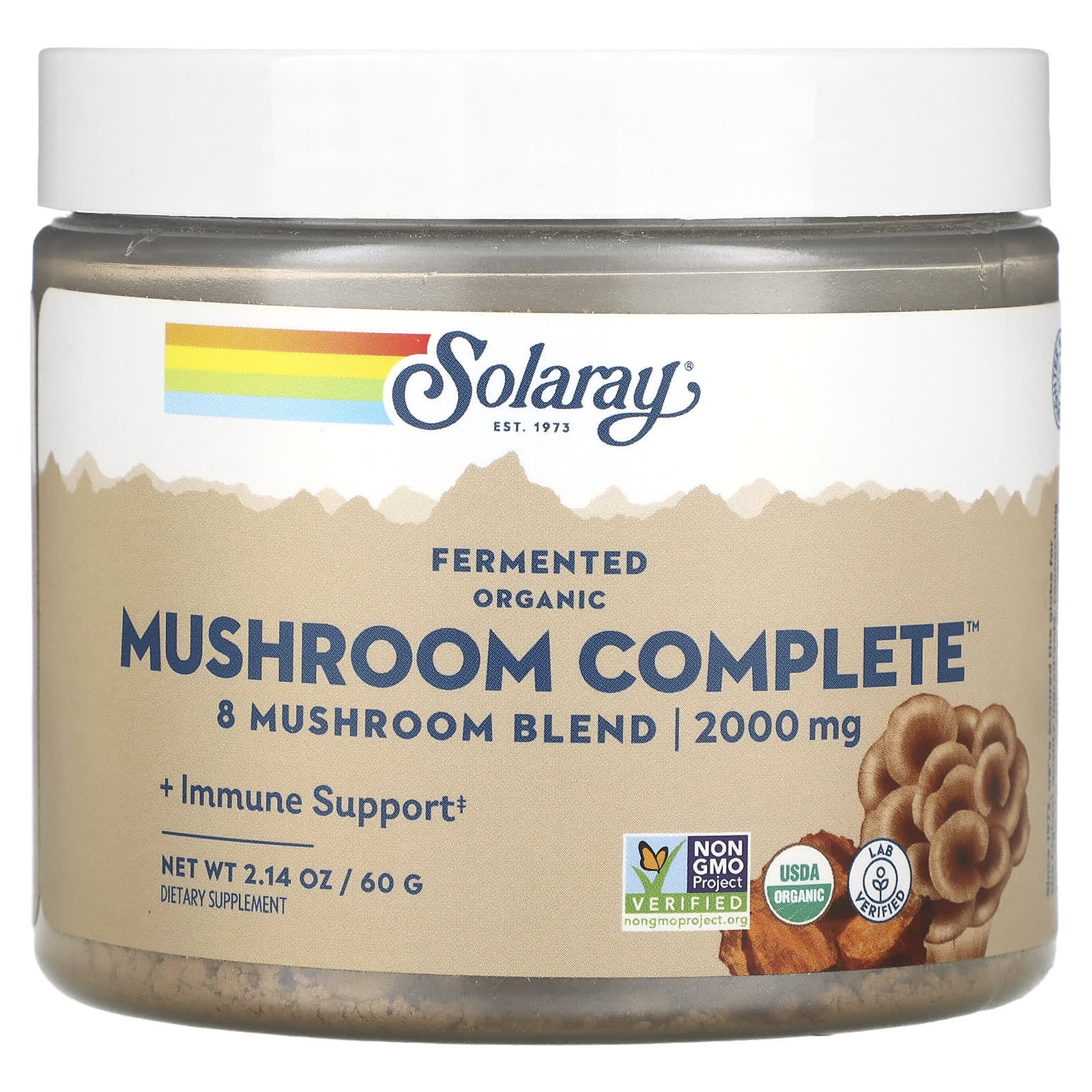 Solaray, Organic Fermented Mushroom Complete, 2.14 oz UPC 076280251036 | HiLife Vitamins