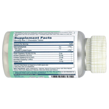 Solaray, Papaya Enzyme, Natural Pineapple, 90 Chewables UPC 076280265354 | HiLife Vitamins