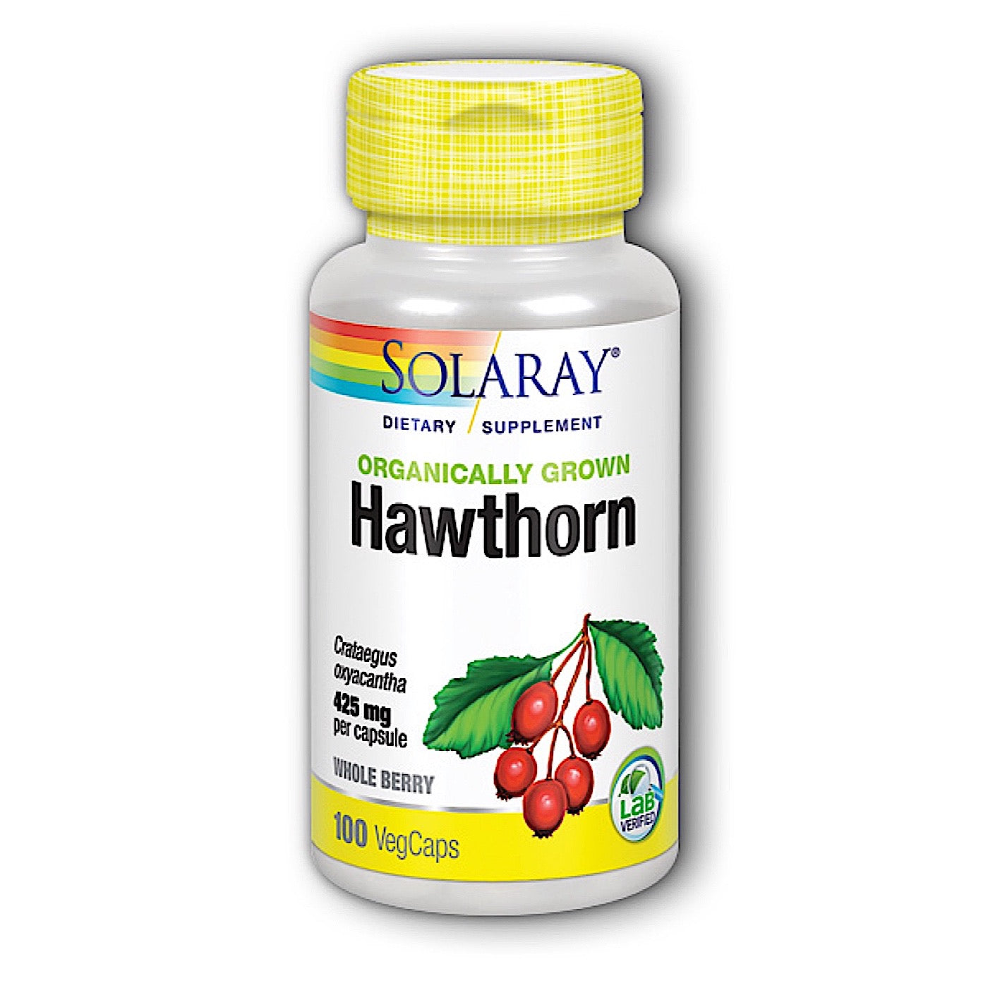 Solaray, Organically Grown Hawthorn Berry, 100 VegCaps UPC 076280277371 | HiLife Vitamins
