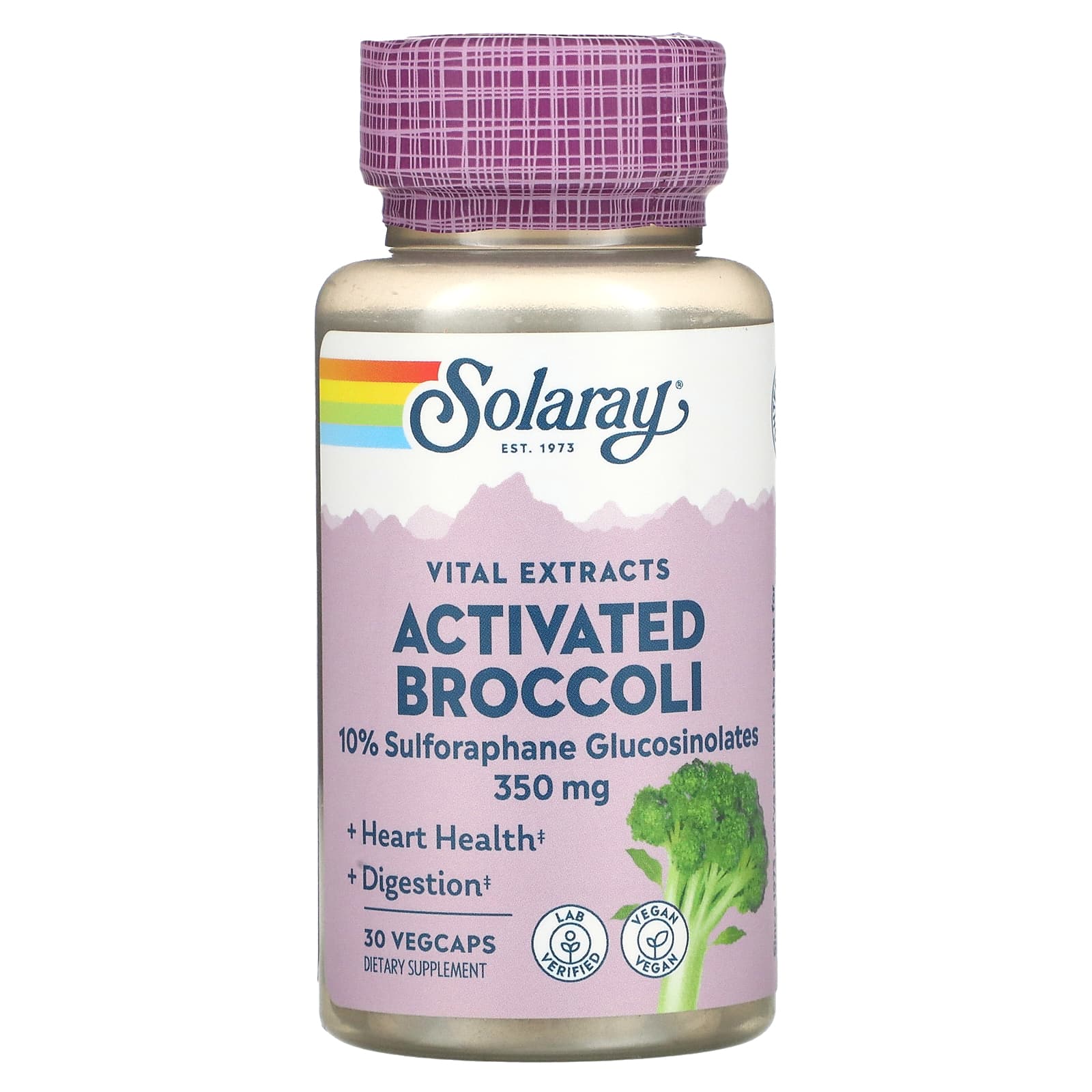 Solaray, Activated Broccoli Seed Extract, 350 mg, 30 VegCaps UPC 076280282467 | HiLife Vitamins