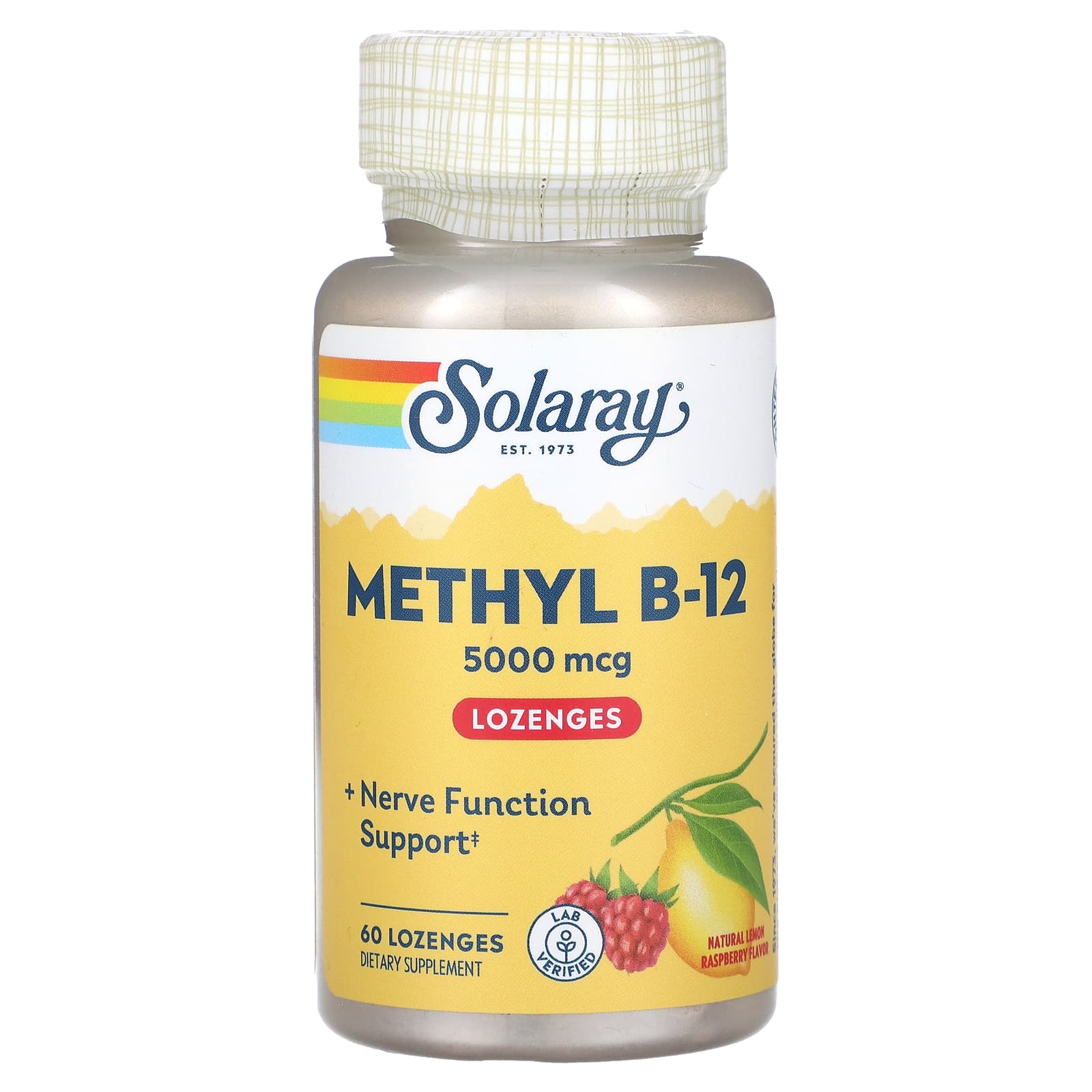 Solaray, Methyl B-12 Lemon 5000 Mcg, 60 Lozenges UPC 076280293371 | HiLife Vitamins