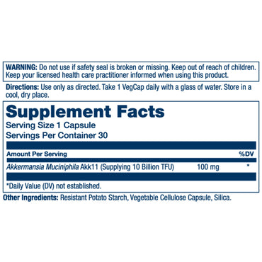 Solaray, Akkermansia Postbiotic, 30 VegCaps UPC 076280352740 | HiLife Vitamins