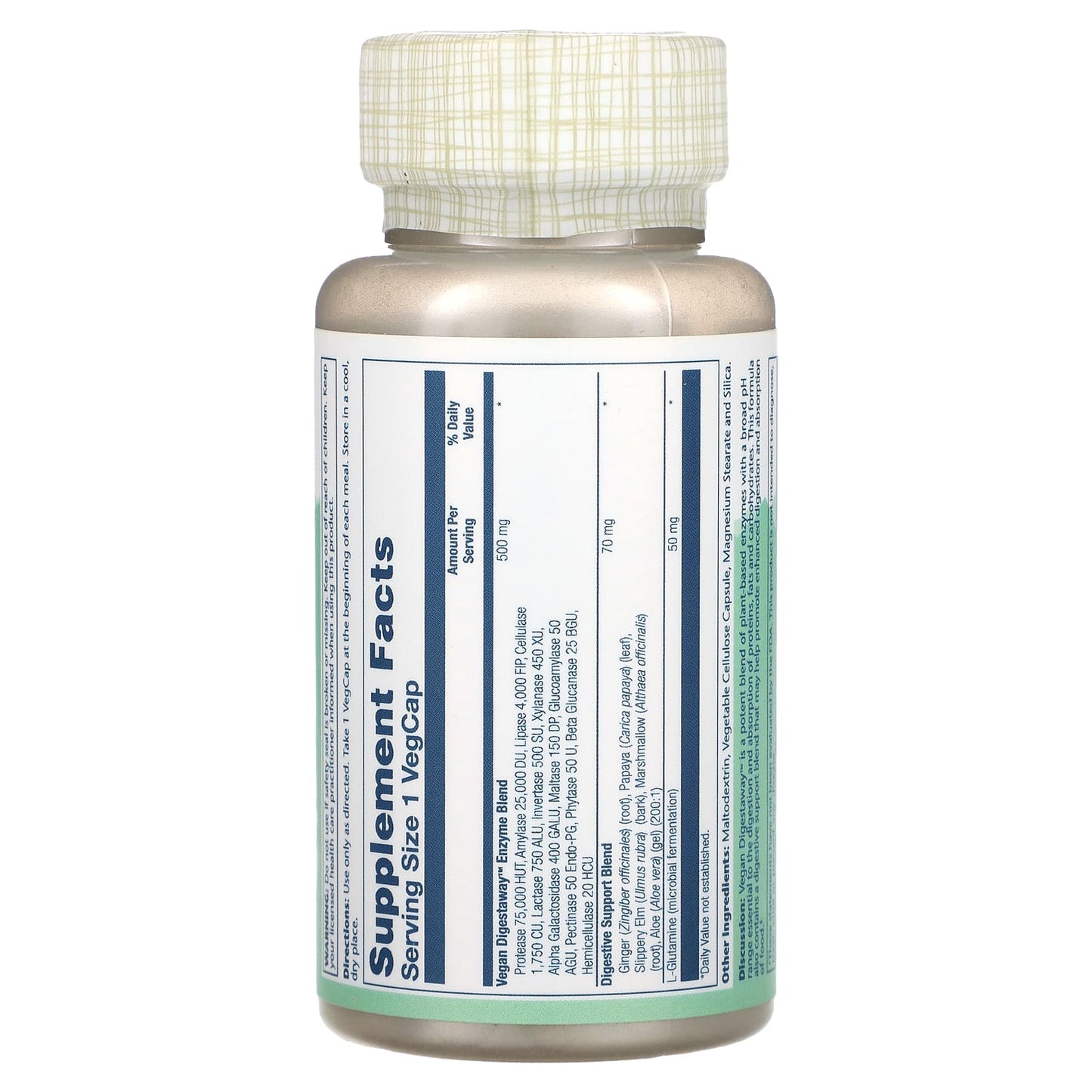 Solaray, Vegan Digestaway, Maximum Potency, 60 VegCaps UPC 076280357547 | HiLife Vitamins