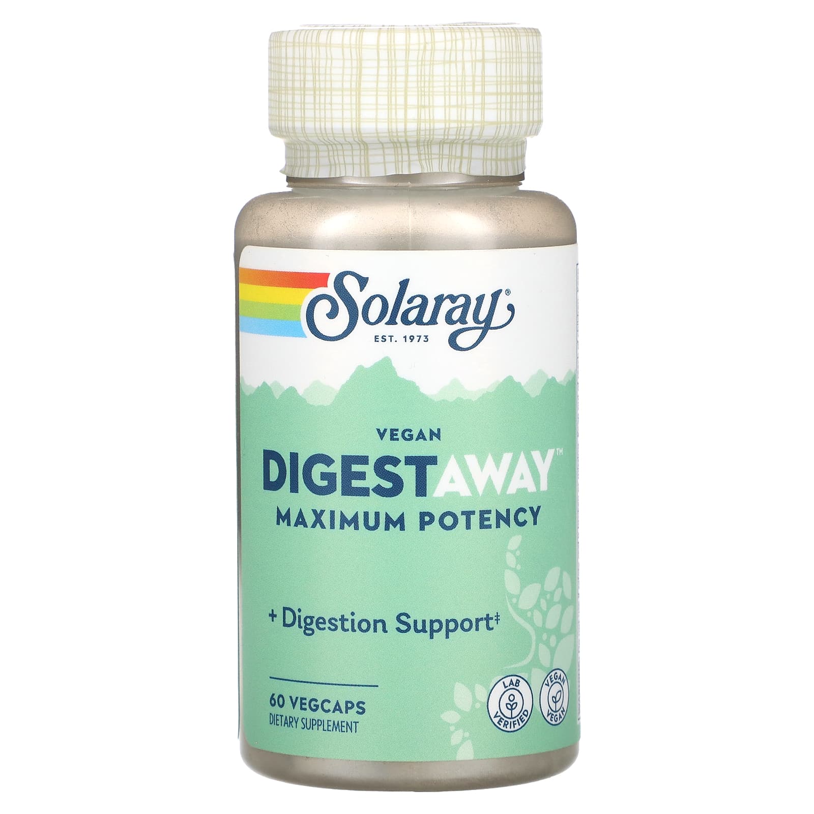 Solaray, Vegan Digestaway, Maximum Potency, 60 VegCaps UPC 076280357547 | HiLife Vitamins