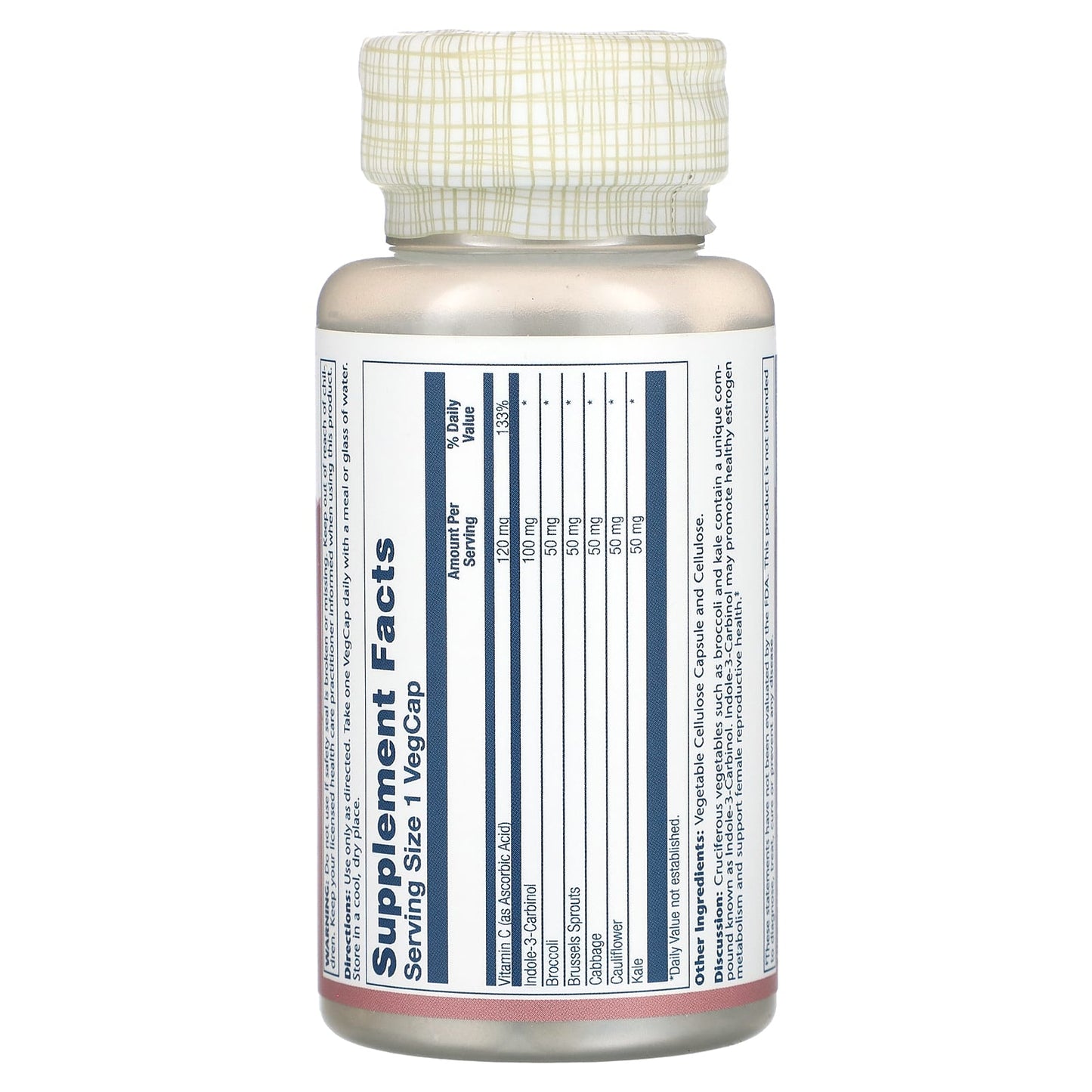 Solaray, Indole-3-Carbinol With Cruciferous Vegetables, 100 mg, 30 Capsules UPC 076280366648 | HiLife Vitamins