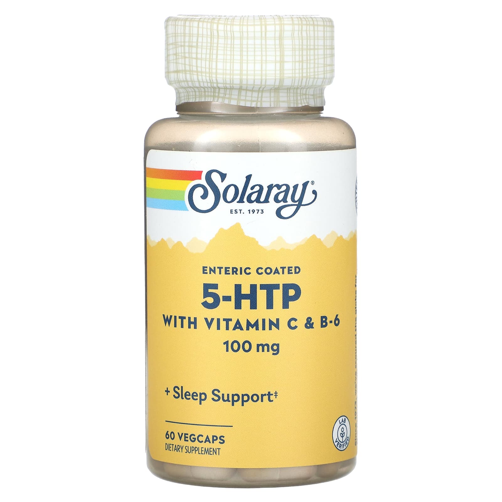 Solaray, 5-HTP with Vitamin C & B-6, 100 mg, 60 VegCaps UPC 076280366686 | HiLife Vitamins
