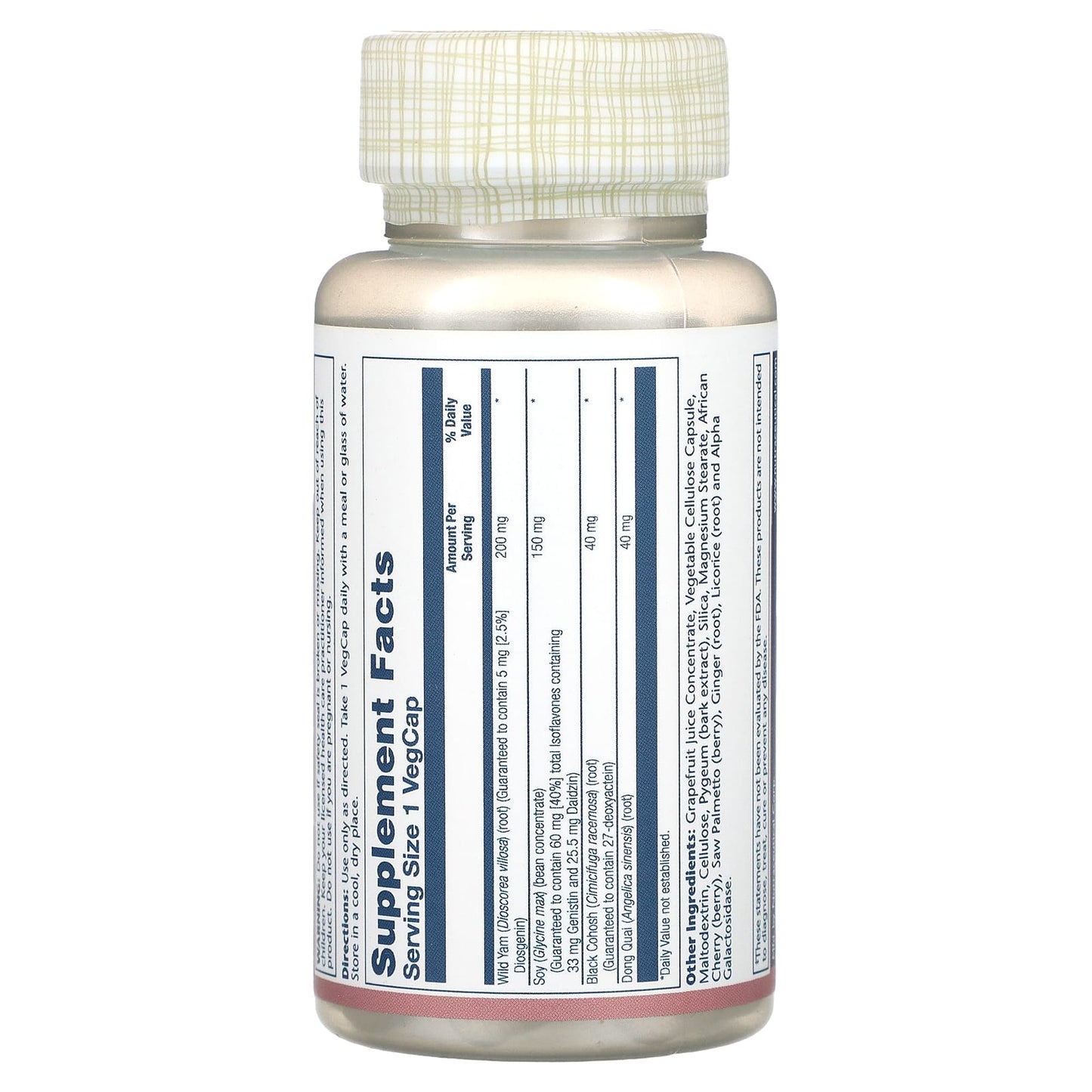 Solaray, Phytoestrogen with Wild Yam, Black Cohosh & Dong Quai, 30 Capsules UPC 076280375862 | HiLife Vitamins