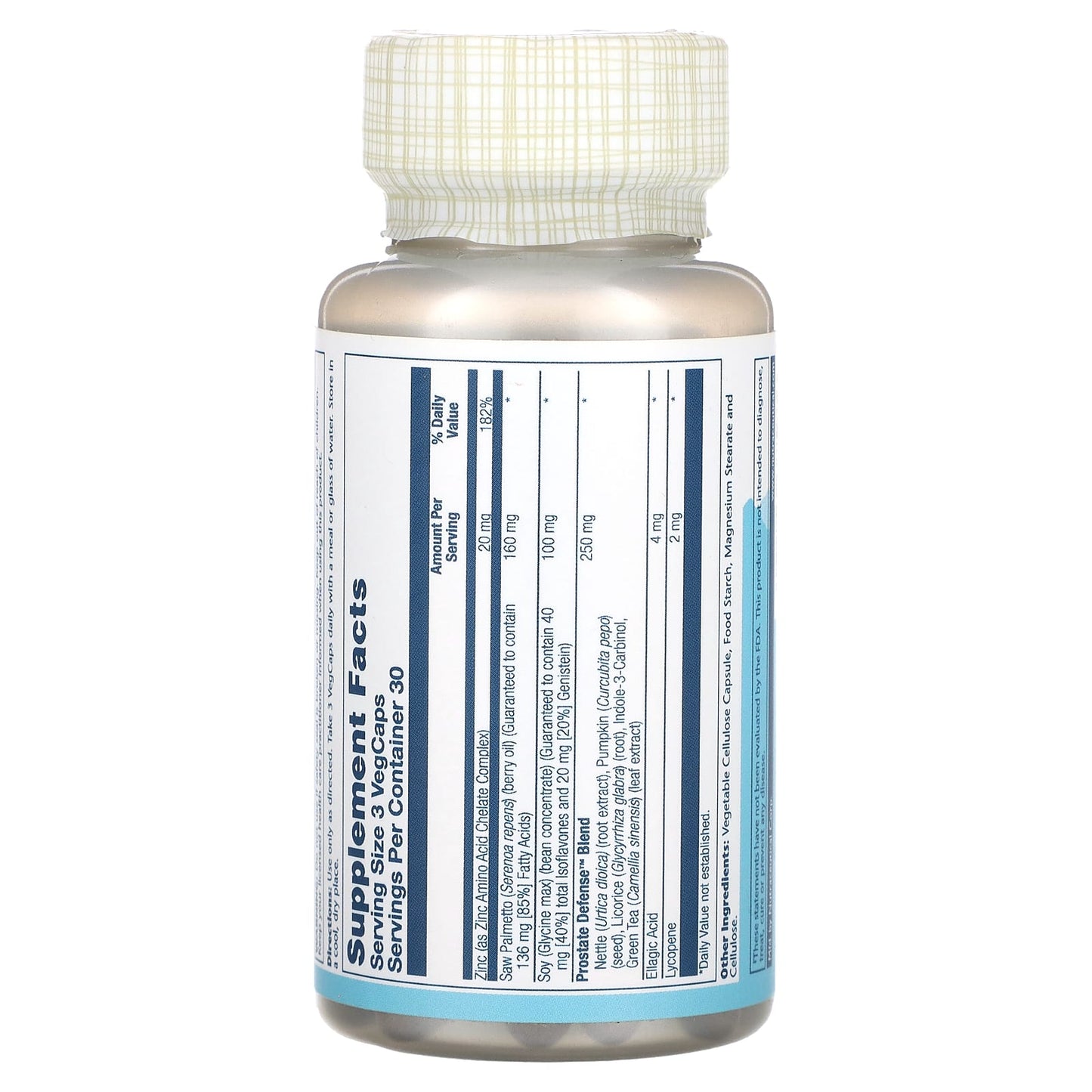 Solaray, Prostate Defense, 90 VegCaps UPC 076280375916 | HiLife Vitamins